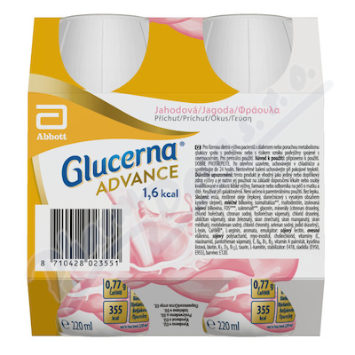 Glucerna Advance 1,6 Kcal Jahodová příchuť perorální roztok 4x220ml