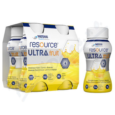 Resource Ultra Fruit High Protein Příchuť Ananas perorální roztok 4x200 ml