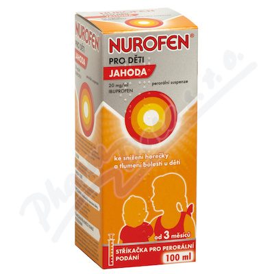 Nurofen Pro děti jahoda 20 mg/ml perorální suspenze 100 ml