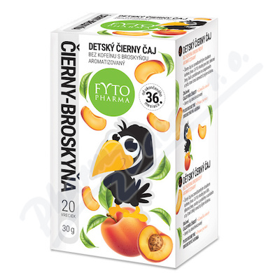 Fytopharma Dětský černý čaj bez kofeínu broskev 20x1.5 g