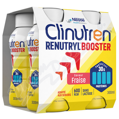Clinutren Renutryl Booster Jahodová příchuť perorální roztok 4x300ml