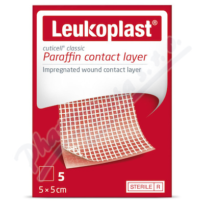 Leukoplast Cuticell classic 5cmx5cm mastný tyl s parafinem 5 kusů
