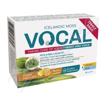 Vocal HA pastilky s příchutí medu a citronu 36 pastilek