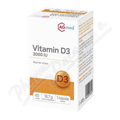 Vitamin D3 2000 IU 60 kapslí Agmed