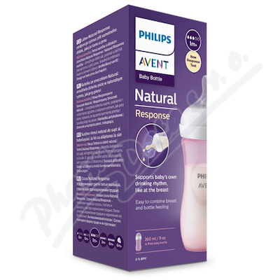 Avent Natural Response láhev 260 ml 1m+ růžová
