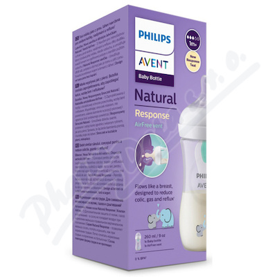 Avent Natural Response láhev s ventilem AirFree 260 ml slon 1m+