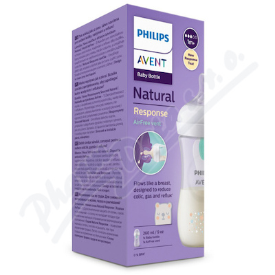 Avent Natural Response láhev s ventilem AirFree 260 ml 1m+ medvěd