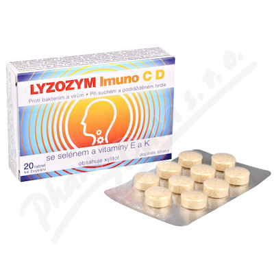 Lyzozym Imuno C D se Selenem a vitamíny E a K žvýkací tablety 20 ks