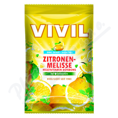 Vivil Citron, meduňka a 8 vitaminů bonbóny bez cukru 120 g