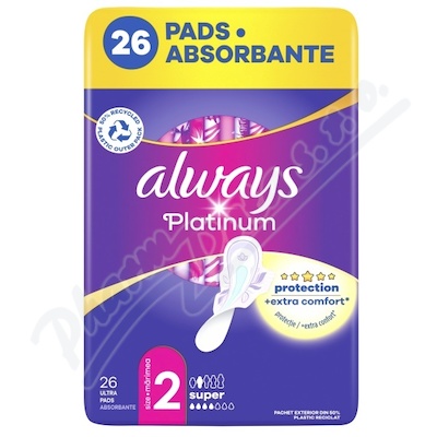 Always Platinum Super 2 hygienické vložky s křidélky 26ks