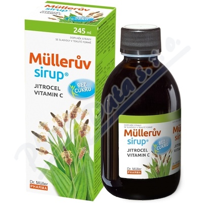 Dr. Müller Müllerův sirup s jitrocelem a vitaminem C bez cukru 245 ml