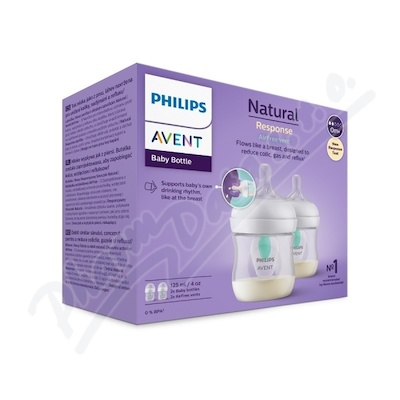 Avent Natural Response láhev s ventilem AirFree 125 ml 0m+ 2 kusy