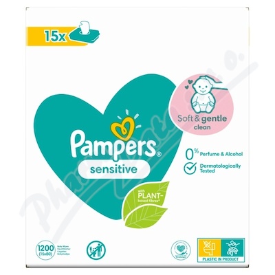Pampers Sensitive čístící ubrousky 15x80ks