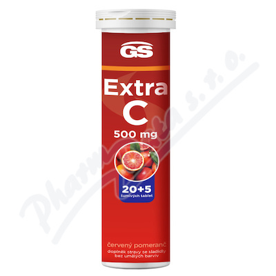 GS Extra C 500 červený pomeranč 20+5 šumivé tablety