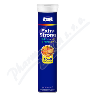 GS Extra Strong Multivitamin + Minerály pomeranč 20+5 šumivých tablet