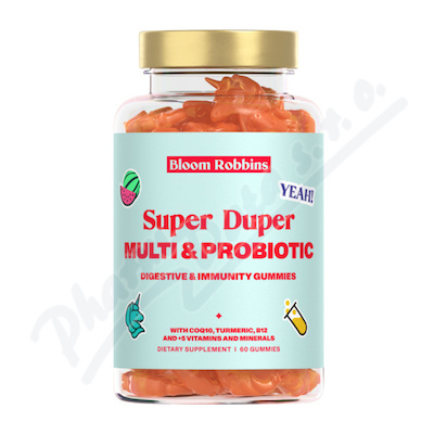 Bloom Robbins Super duper multi & probiotic - probiotika s vitamíny pro zlepšení trávení gumídci 60 kusů