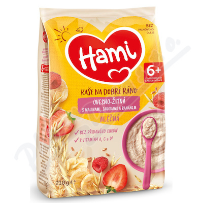 Hami Kaše na dobré ráno Ovesno-žitná s malinami mléčná 210 g