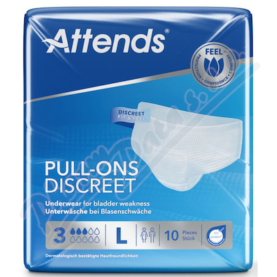 Kalhotky absorpční Attends Pull-Ons Discreet 3 L 10ks