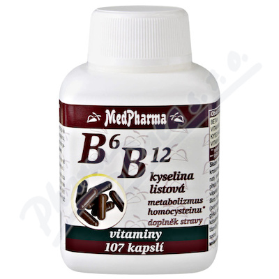 Medpharma B6 + B12 + Kyselina listová 107 kapslí