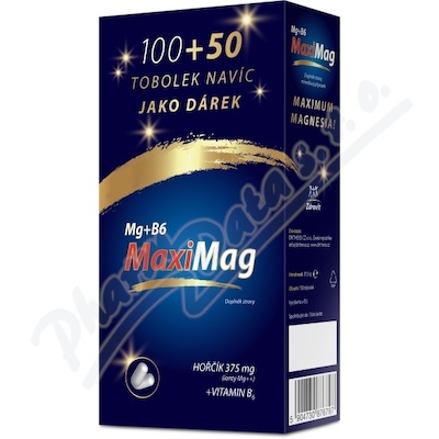 Maximag Hořčík 375 mg+B6 100+50 tobolek Dárkové balení