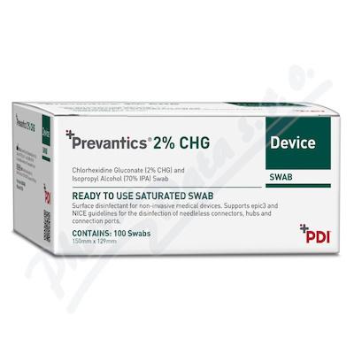Prevantics 2% CHG Device swab 150x129 mm 100 ks