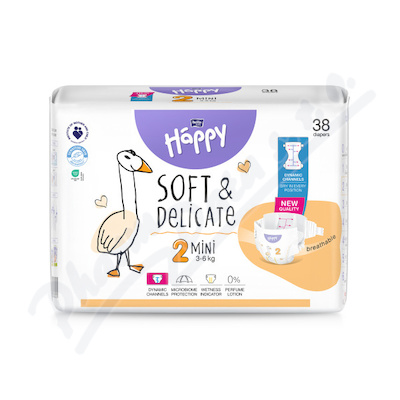 Happy Soft&Delicate 2 Mini dětské pleny 3-6kg 38ks