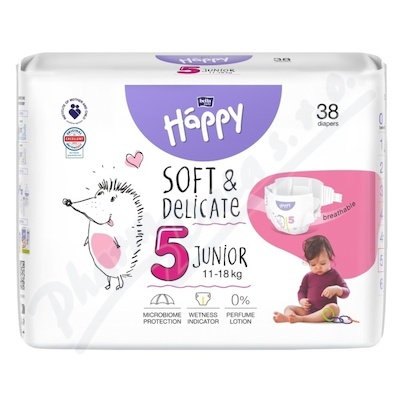 Happy Soft&Delicate 5 Junior dětské pleny 11-18kg 38ks