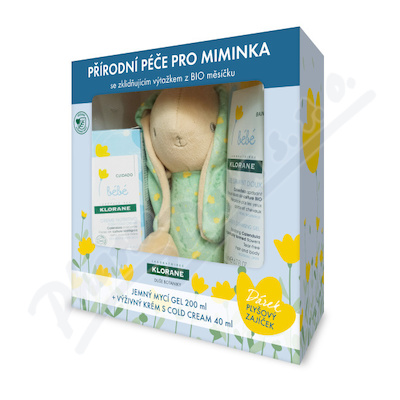 Klorane Bebe Xmass Mycí gel 200 ml + Výživný krém 40 ml + Dárek
