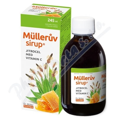 Müllerův sirup s jitrocelem, medem a vitamínem C 245 ml