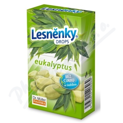 Lesněnky Drops Eukalyptus bez cukru 38 g Dr.Müller