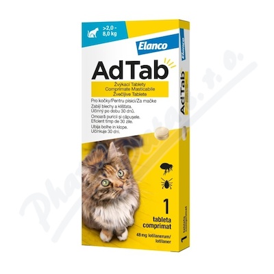 Adtab pro kočky (2-8kg) 48mg 1 žvýkací tableta