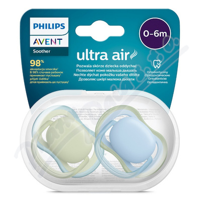 Philips Avent šidítko Ultra Air 0-6m chlapec 2ks