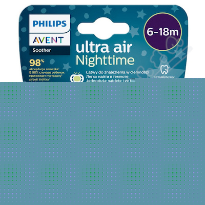 Philips Avent šidítko Ultra Air 6-18m noční dívka 2ks