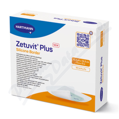 Zetuvit Plus Silicone Border 12,5 x 12,5 cm, 10 ks