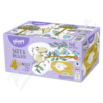 Happy Soft&Delicate Maxi Plus 4+ dětské pleny 9-15kg 112ks