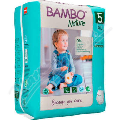 Bambo Nature Pants 5 kalhotky absorpční navlékací dětské, 11-17 kg, 19