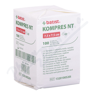 Kompres NT nesterilní 4vrstvý 7,5x7,5cm 100 ks