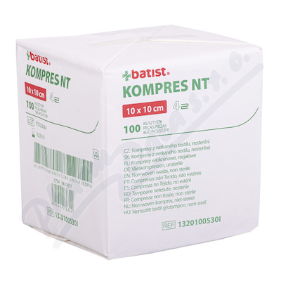 Kompres NT nesterilní 4vrstvý 10x10cm 100 ks