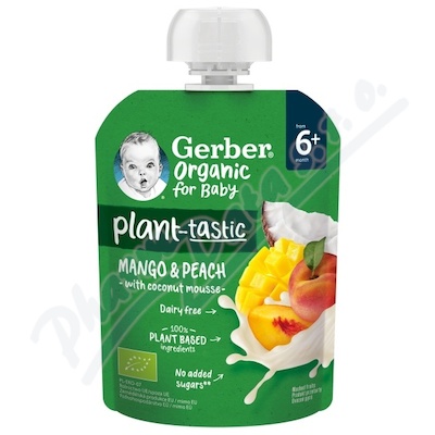Gerber Kapsička mango broskev s kokosovým mlékem 80 g 6m+ Bio