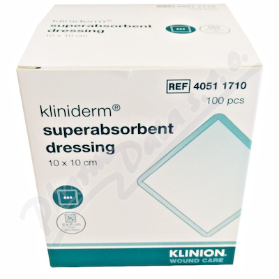 Superabsorpční obvaz Kliniderm nesterilní 10x10cm 100ks