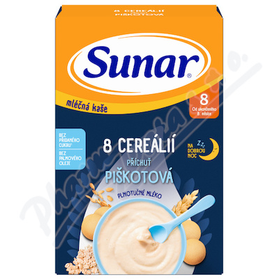 Sunar Mléčná Kaše 8 Cereálií piškotová 8m+ 210 g
