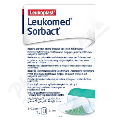 Leukomed Sorbact pooperační krytí 5x7.2cm 3ks