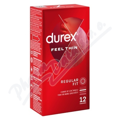 Durex Feel Thin Regular Fit prezervativ 12 kusů