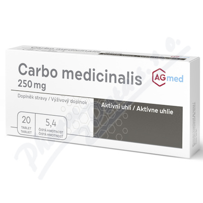Carbo medicinalis 250 mg 20 tablet AGmed