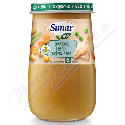 Sunar Příkrm Brambory Hrášek Mořská štika Bio 190g