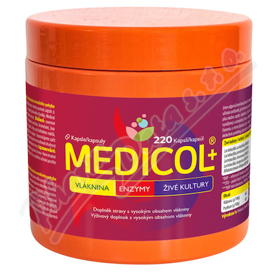 Medicol+ vláknina/enzymy/živé kultury 220 kapslí