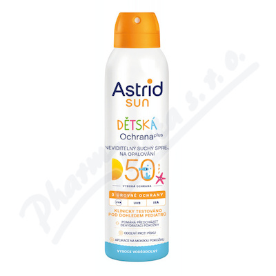 Astrid SUN dětská ochrana neviditelný suchý sprej na opalování sprej SPF50 150ml