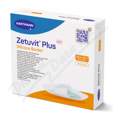 Zetuvit Plus Silicone Border 20x20 cm,10 ks