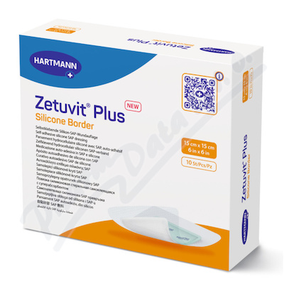Zetuvit Plus Silicone Border 15x15 cm,10 ks