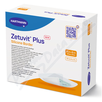 Zetuvit Plus Silicone Border 8x8 cm,10 ks